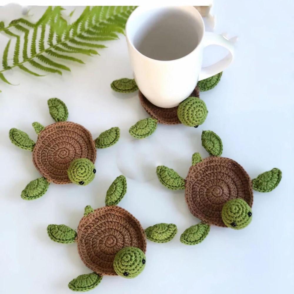Non-slip Animal Cup Mat Table Protection Turtle Shaped Drinks Placemat Restaurants