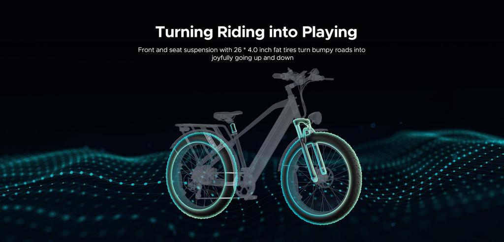 Электровелосипед ENGWE E26 ST с низкой рамой, 26x4.0 толстыми шинами, двигателем 250 Вт, аккумулятором 48 В 16 Ач, запасом хода 140 км – Легкий и эргономичный дизайн