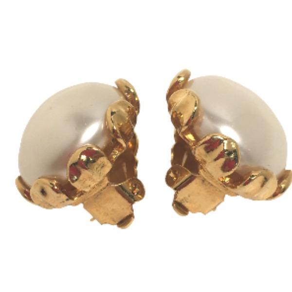 CHANEL Large Elegant Earring Gold Plated gold Women Used