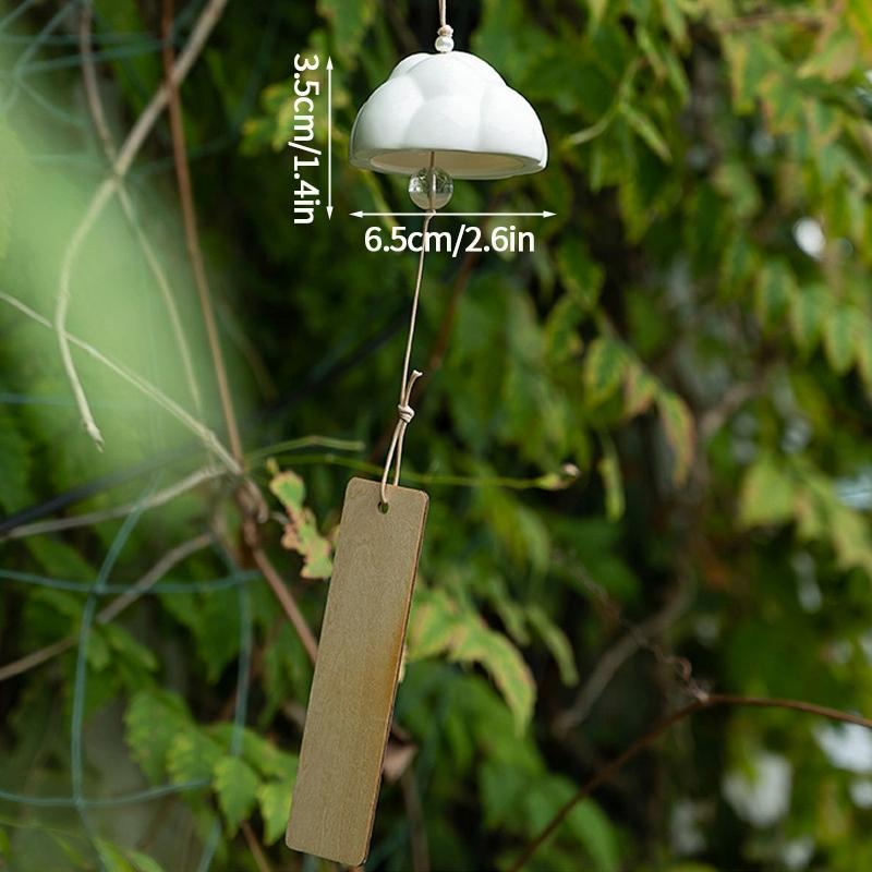 Ceramic Japanese Wind Chime Outdoor Wind Bells Garden Wind Music Garden Hanging Decor Home Outdoor Decor Ceramic Landscape