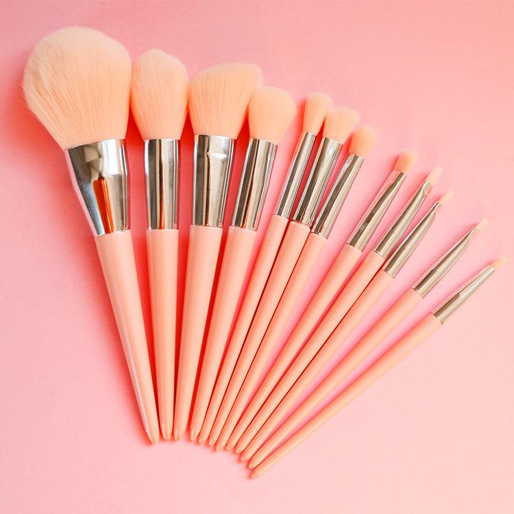 Кисть для тонального крема, кисть для рассыпчатой ​​пудры, кисть для теней, набор из 12 кистей для макияжа, кисть для контуринга консилера, набор мягких косметических инструментов.