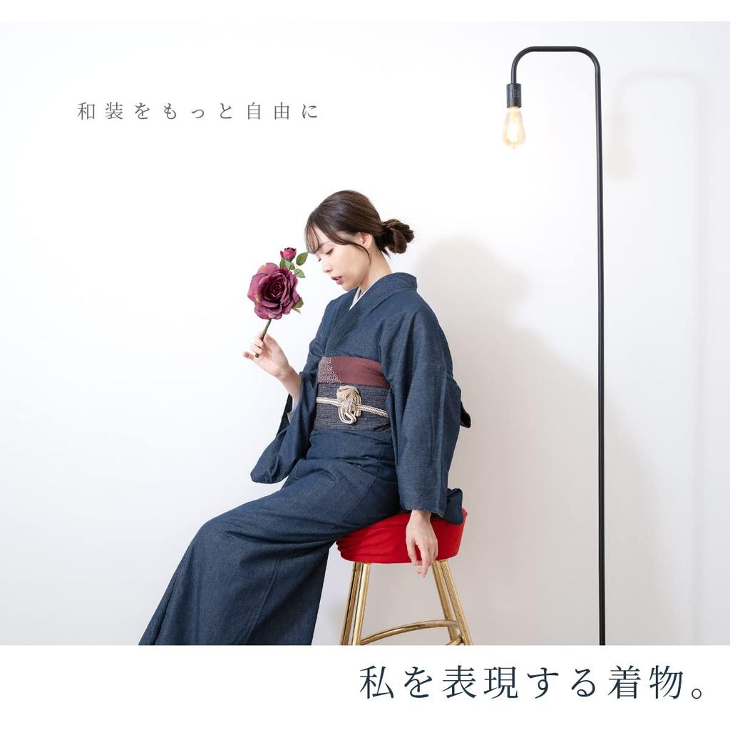 SOUBIEN Washable Denim Navy Blue Size M Kimono, Single-Layer, Indigo, Casual, Simple, Women's,