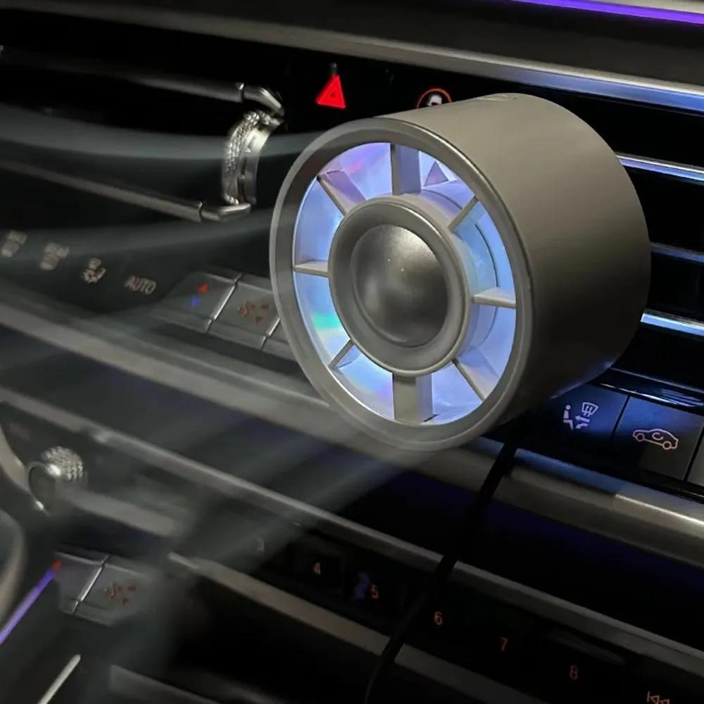 Новый автомобильный вентилятор для воздуховода USB-вентилятор для охлаждения с изменяющимся цветом подсветки 3-скоростной вентилятор Отвод тепла для заднего сиденья автомобиля Автомобильные аксессуары