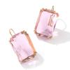 Pinkdudu Fashion Color Rhinestone Stud Earrings Simple Alloy Square Glass Earrings for Women Jewelry Gifts PD685