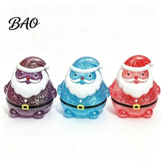 Fun Holiday Sensory Play Santa Claus Squeeze Toy, Slow Rising Maltose Stress Relief Fidget with Cute Christmas Gifts for Boys Girls Glitter, Soft TPR