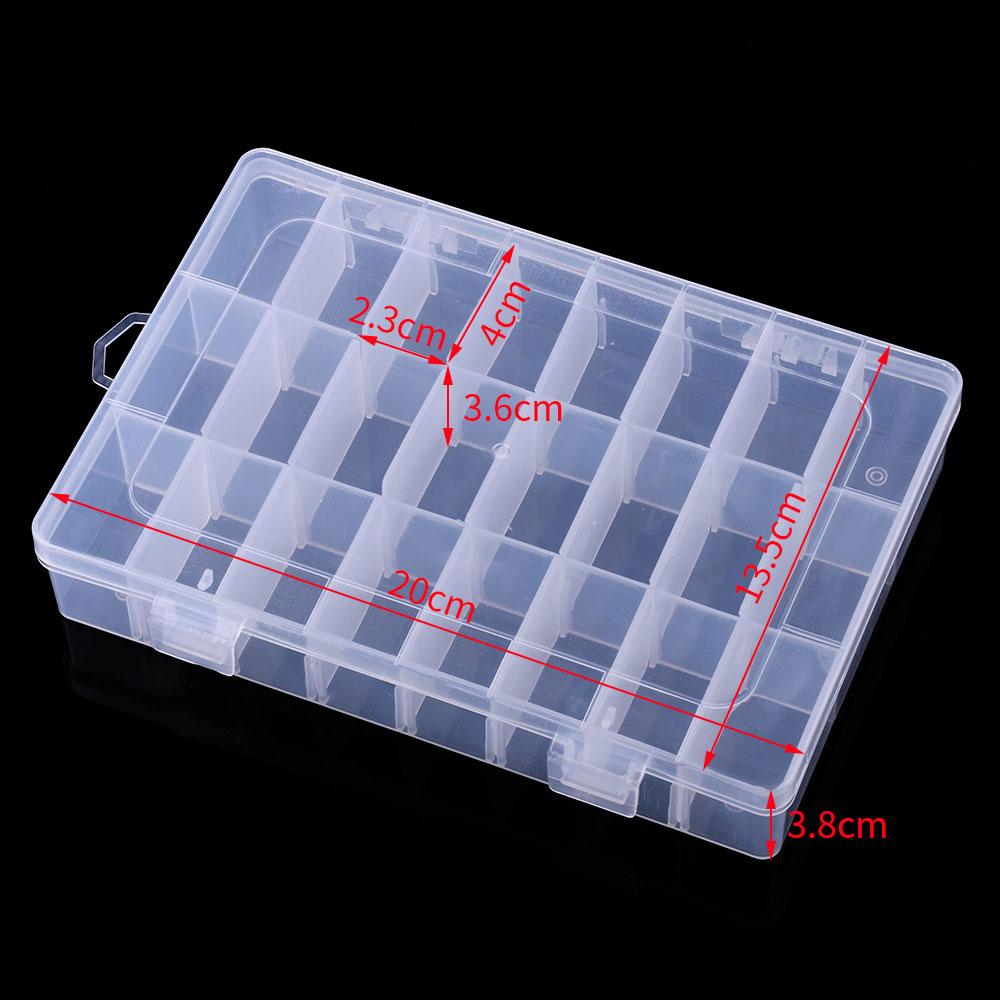 24 Compartment Fishing Tackle Box Fishing Bait Lure Hooks Box Bait Storage Case Organizer Sorting Box Fishing Accessories