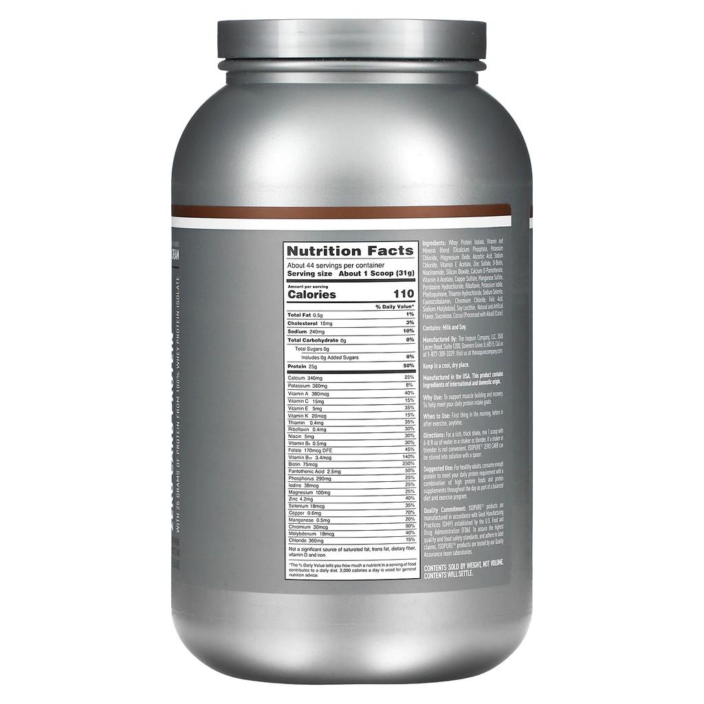 Isopure Zero Carb, Protein Powder, Cookies & Cream, 3 Lb (1.36 Kg)