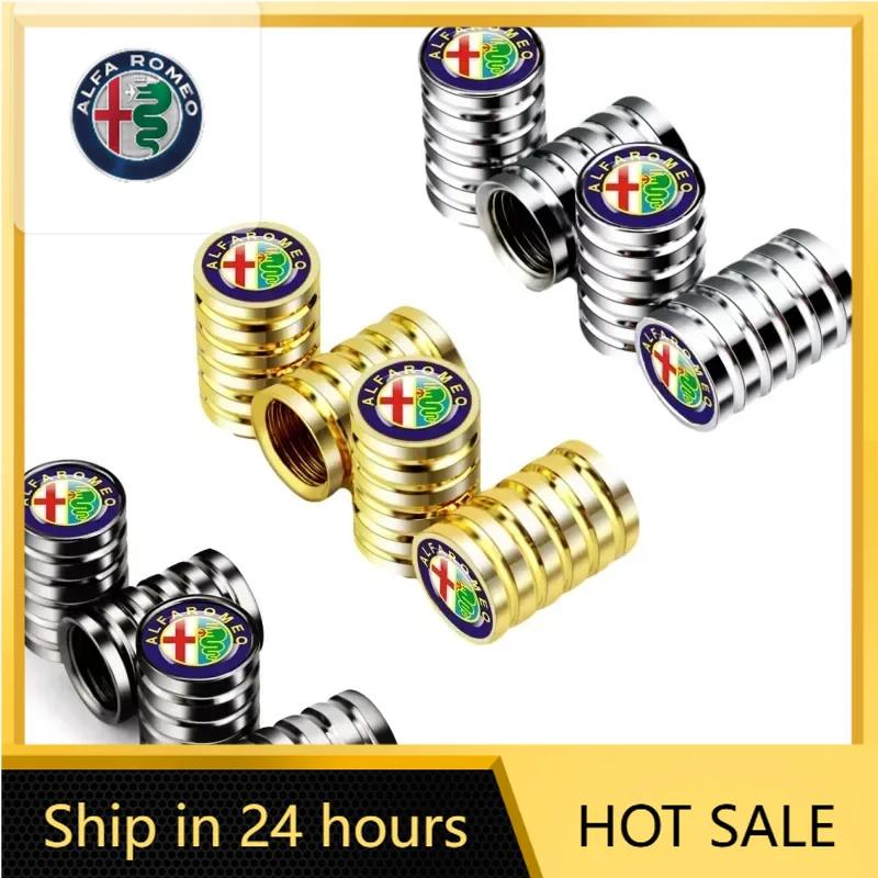 Car Sticker For Alfa Romeo 159 147 4pcs/set Car Wheel Tire Valve Caps Air Dust-proof Cover For Alfa Romeo Giulia 159 147 156 4C abc012