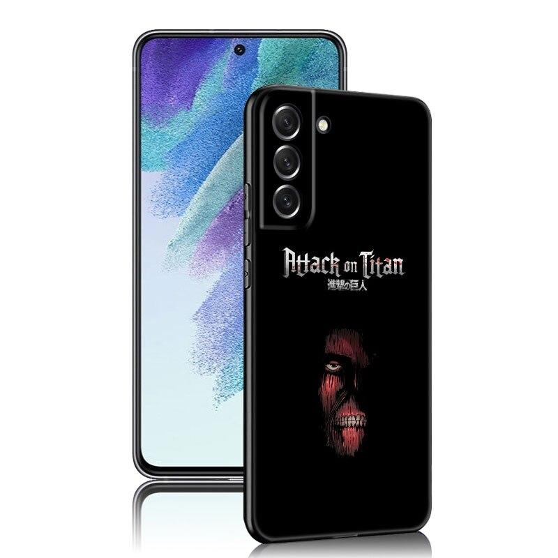 Чехол для телефона с изображением аниме «Атака Титанов» для Samsung Galaxy S20 S21 FE S22 Ultra S10 Lite S10E S9 S8 Plus S7 Edge, мягкий черный чехол из ТПУ
