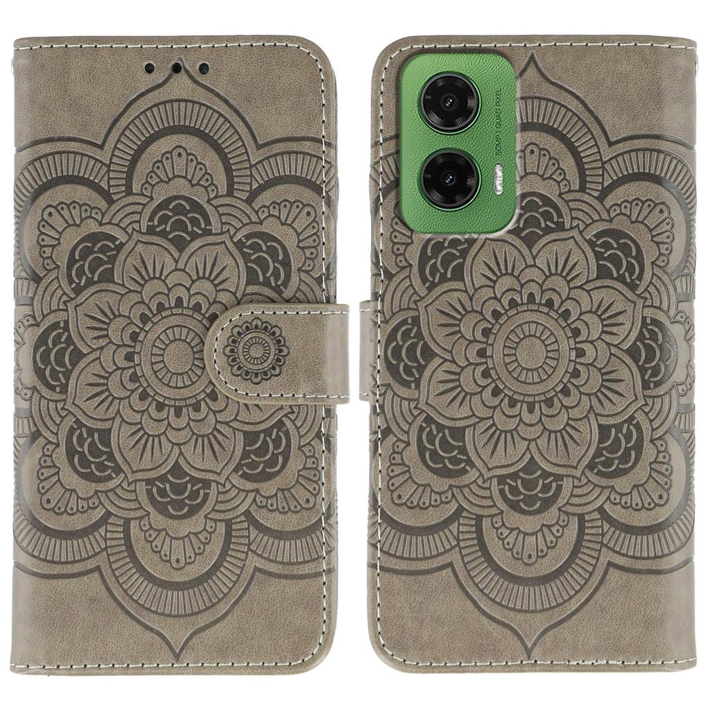 For Motorola Moto G35 5G Case PU Leather Mandala Imprinted Design Wallet Phone Cover