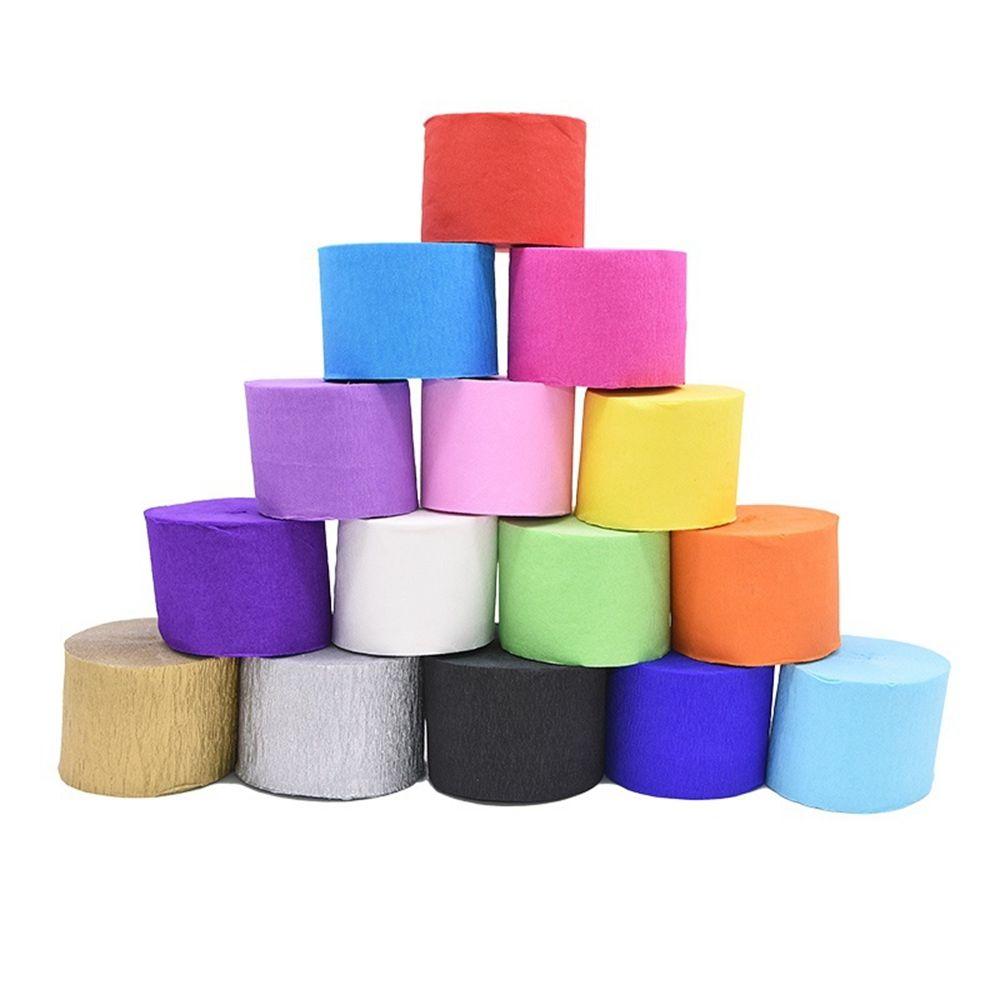 Handmade Children Birthday Party Decoration Crinkled Papers Crepe Paper Streamer Roll Craft