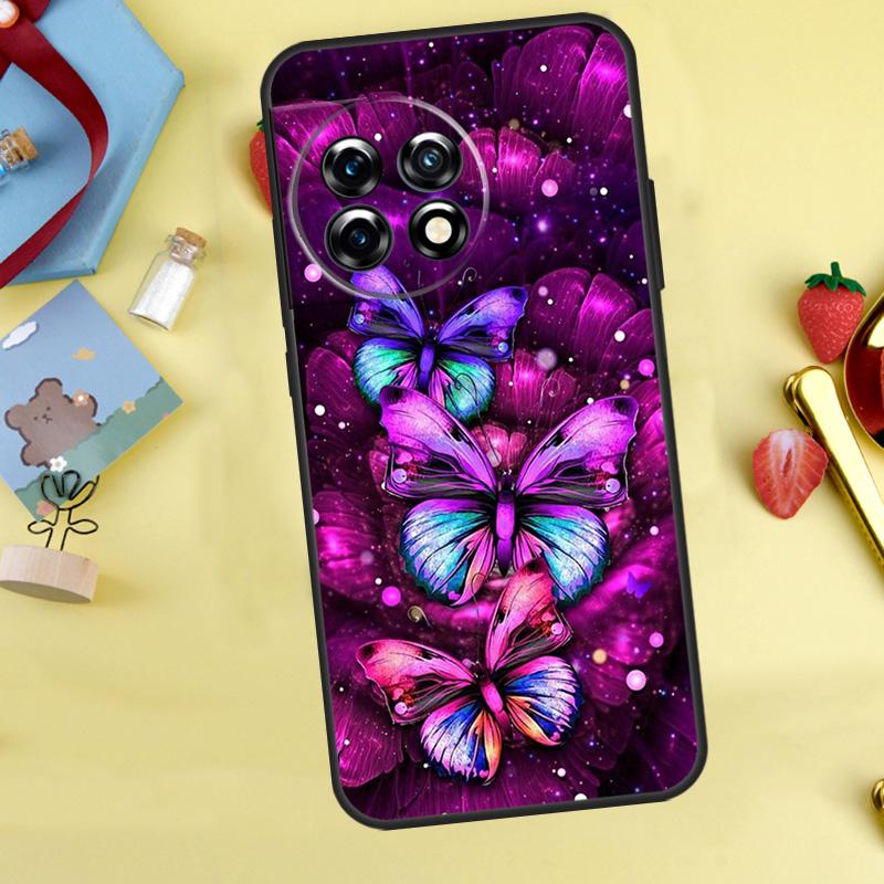 Black Beautiful Butterfly Case For OnePlus Nord 5 CE 2 3 4 Lite N20 N30 OnePlus 10T 12R 13R 13T 10 11 12 13 15 Cover
