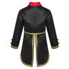 Boys Prince Costume Long Sleeve Turn Down Collar Tuxedo Jacket Tailcoat Halloween Cosplay Party Outfit
