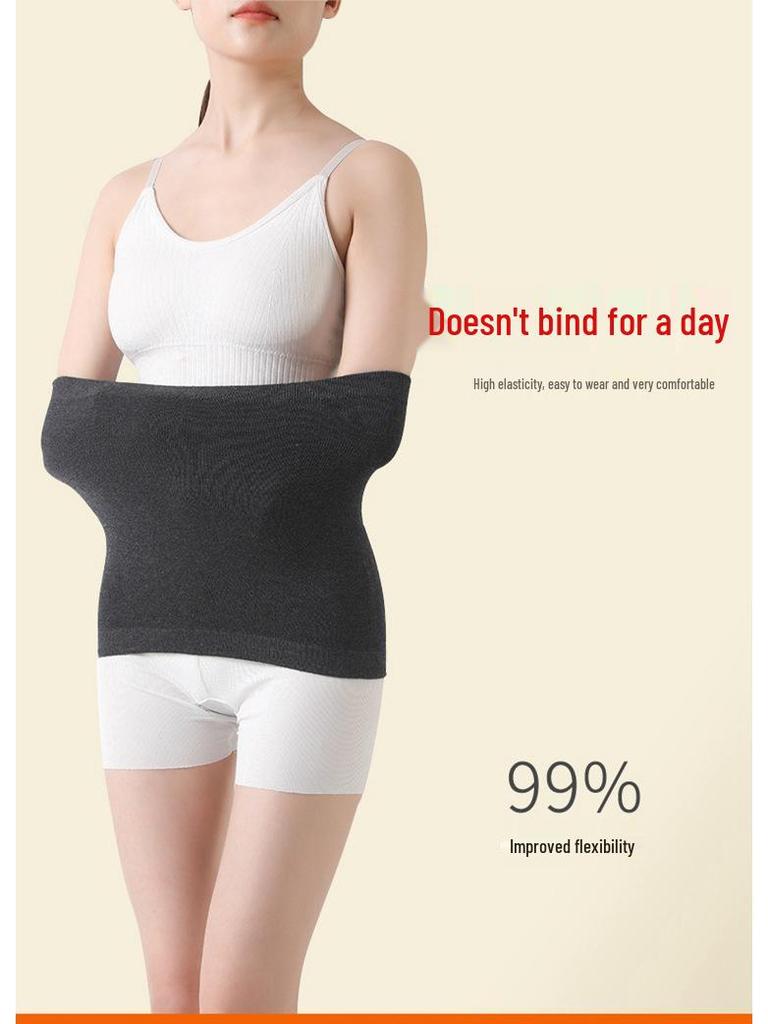 Unisex Mugwort & Cashmere Waist Support Belt: Warm Abdominal Wrap & Stomach Protector for Cold Protection.