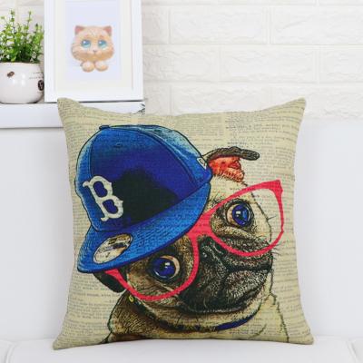 American Lovely Cartoon Cat Pillow Cover Animal Dog Home Decorative Throw Pillow Case Linen Wedding Office Sofa Cushion Cover