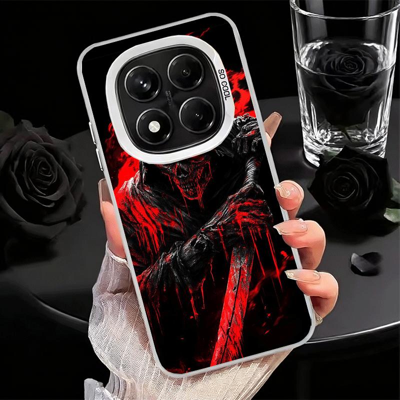 Смерть Жнец Череп Коса Мягкий Чехол для Телефона для Xiaomi Redmi Note 13 14 15 Pro Plus 12S 12 11S 11 11T 10S 10 Ударопрочный Чехол