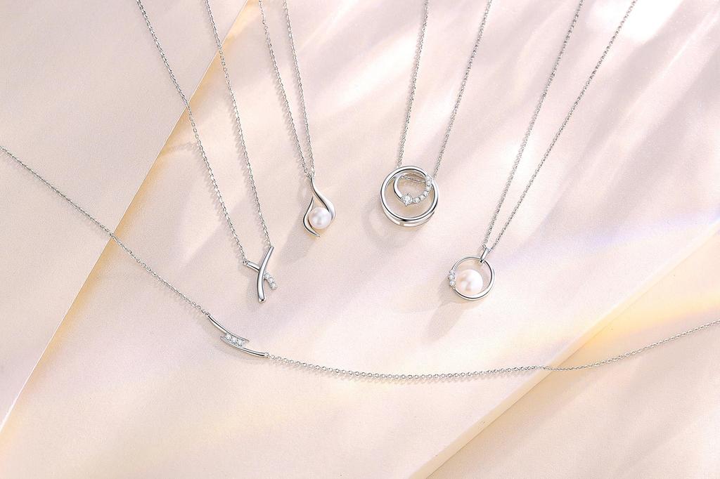 Natural Diamond Necklace Platinum Ring Double Ring Motif Natural Stone PT950 Day Christmas Anniversary Birthday Present Gift Wrapping Included