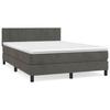 Box Spring Bed with Mattress Dark Gray 140 x 190 cm Velvet