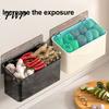 Kitchen Wall Mounted Bin Wall-mounted Storage Rack, Transparent Plastic Space Saving Organizer Bin, Multi Purpose Self Adhesive No Drill Container for