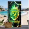 Norwich City Personalized Printed Beach Towel Soccer Logo Support Custom Name Text Absorbent Towel For Sport Travel Special Gift
