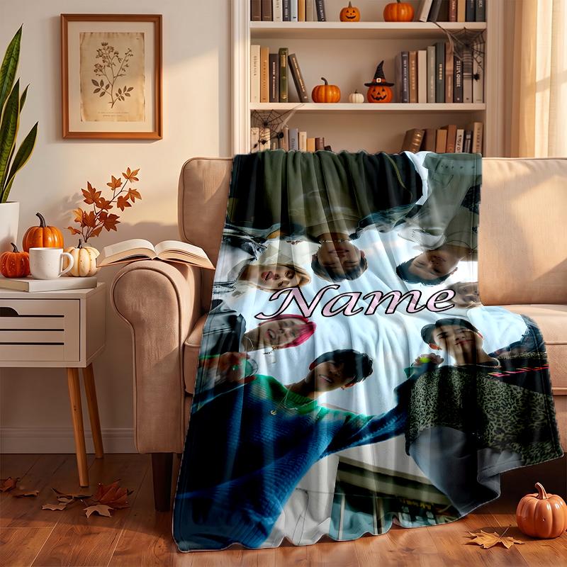 enhypen Custom Flannel Blankets Soft Warm Cozy Throws for Home Decor Holiday Gifts