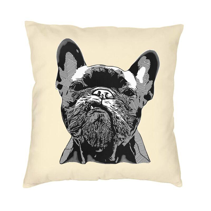 Custom Nordic Bulldog Covers 40X40Cm Velvet Frenchie Dog Lover Throw Pillow Case For Sofa Square Pillowcase Bedroom Decoration