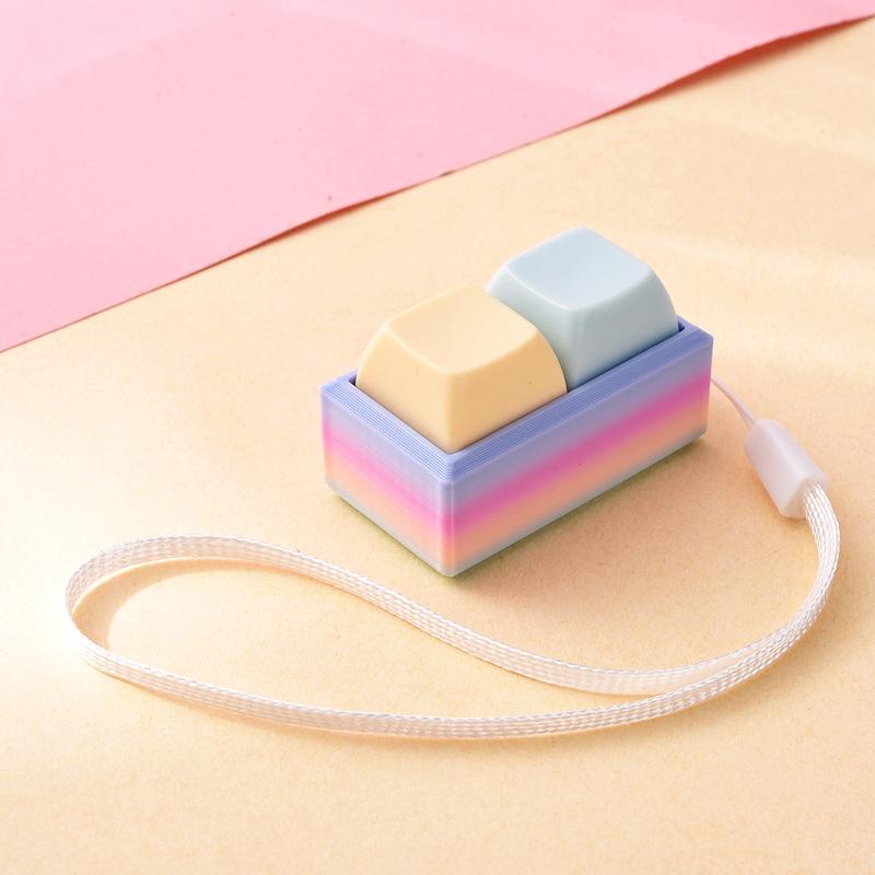 Lightweight Push Button Stress Relieving Toy with Lanyard Sensory Fidget Toy for ADHD Adults Kids Anxiety Relief