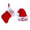 Funny Soft Knitting Christmas Stocking Red Letter Party Supplies Christmas Hat New Year Gift Plush Xmas Tree Decoration Wedding