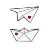 Love Heart Paper Plane Enamel Pins Dripping Oil  Cute   Childhood