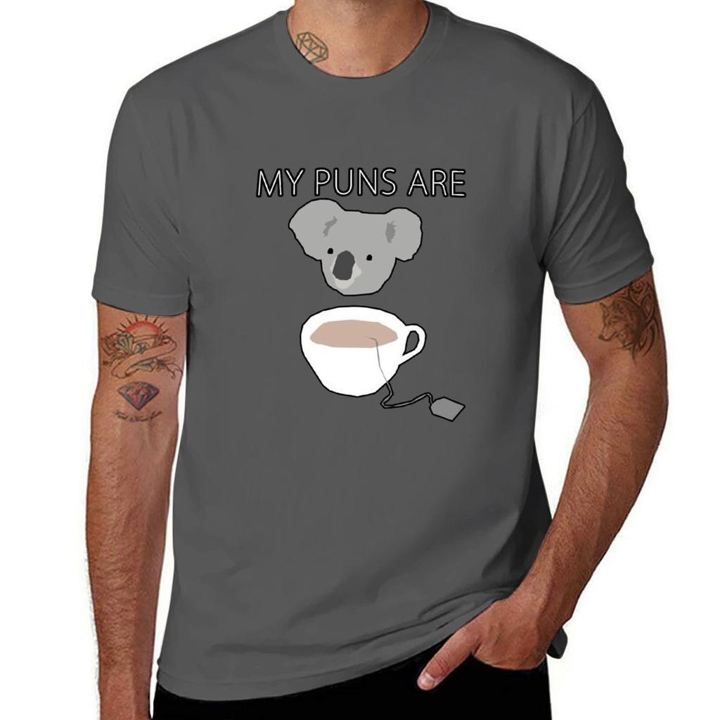 Koala Tea Puns Tshirt Plus Size Basic Short Sleeve Top Tshirt