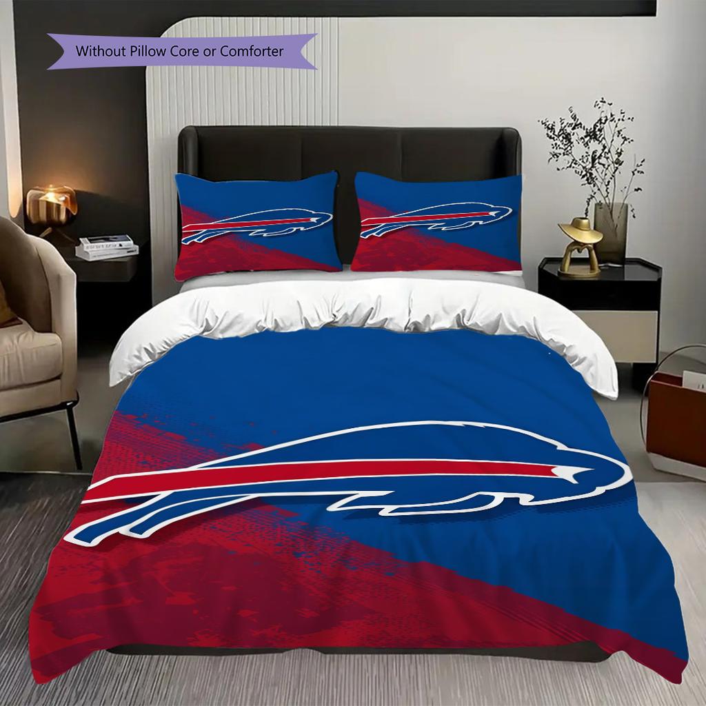 Buffalo Bills Team Spirit Three-piece set(1 * duvet cover + 2 * pillowcase, without core)Bedding set Soft and comfortable Duvet cover and pillowcase
