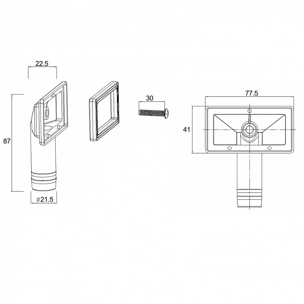 Регулируемый слив-перелив для кухонной раковины, изготовленный из устойчивого к эрозии АБС-пластика