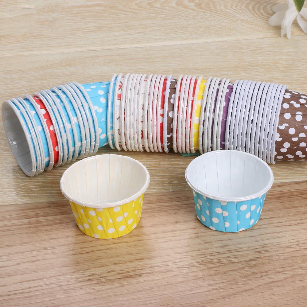 100PCS Home Bakeware Dot Decorate Baking Wrapper Muffin Cup Pan Case Paper Cupcake Liner