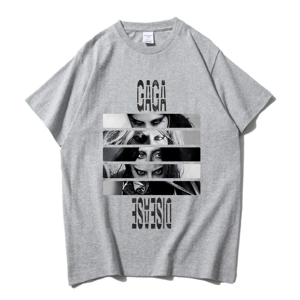 Футболка с принтом болезни Леди Гаги Мужская/Женская одежда Повседневная с коротким рукавом Летняя Весенняя футболка Ropa Hombre Уличная одежда Футболки