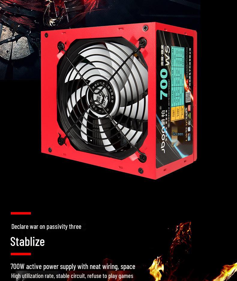 JAZPER 700W 400W Тихий блок питания для настольного ПК с поддержкой двух 6-контактных видеокарт