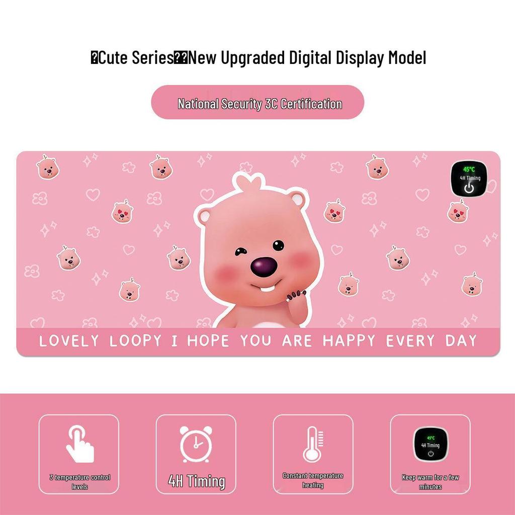 Большой нагреваемый коврик для мыши и стола Loopy - Подогреватель для рук для офиса или студенческого использования