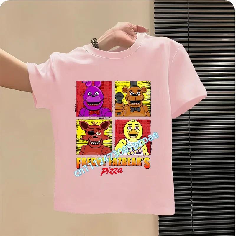 FNAF Дышащие футболки Детские Пять Ночей с Фредди Милый Топ с коротким рукавом Мальчики Девочки Летняя Модная Футболка Детская Одежда