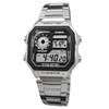 Цифровые часы Casio World Time AE-1200WHD-1AV (Серебряный металлический ремешок)