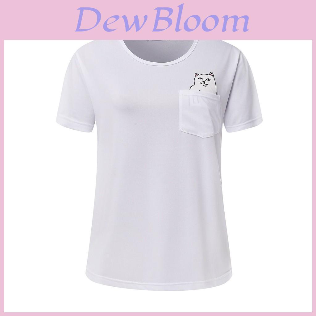 Pure Cotton Casual T Shirt For Men With Cartoon Cat Print Summer Tee
