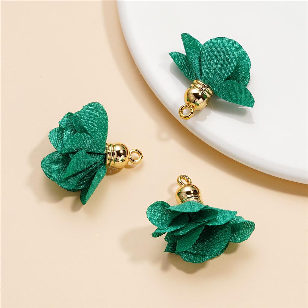 10Pcs/Lot Fabric Flower Tassel Pendants for Jewelry Making for DIY Bracelet Earrings Keychain Tassel Jewelry Making Accessories