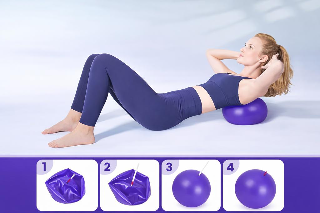 Zestaw Pilates Fitness Joga 10W1 Obręcz Koło Do Pilatesu Taśmy Oporowe Fioletowy [Fitness4]