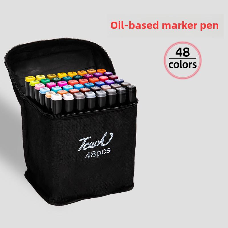Набор из 48 спиртовых маркеров с двумя наконечниками для студентов и анимационного дизайна