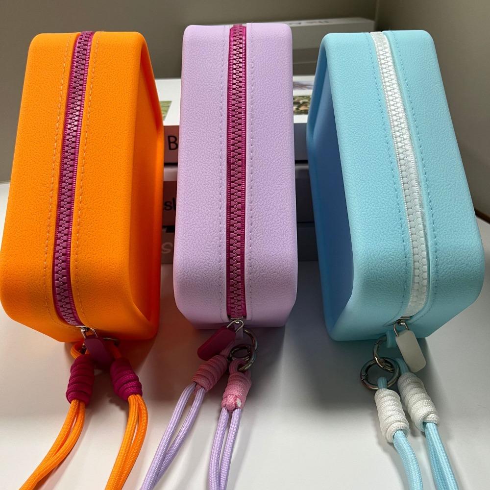 Кошелек для монет на молнии, однотонная косметичка, модный квадратный кошелек с наушниками