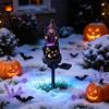 Dark Atmosphere Night Light Solar Witch Statue with Glowing Cauldron, Outdoor Halloween Garden Light, Powered Lights Resin Decorative Figurine