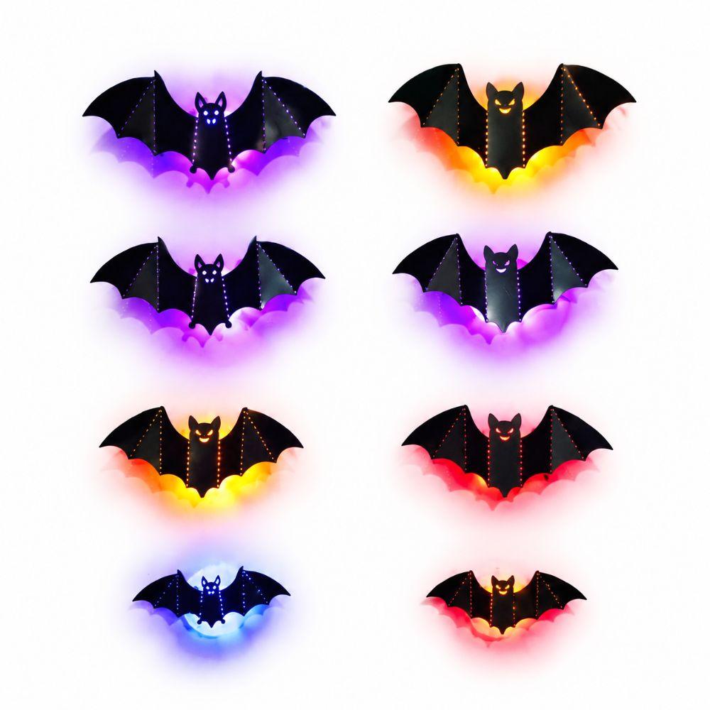 8pcs/set Hollow Wing Glow In The Dark Wall Stickers PET Halloween Wall Stickers Halloween Party