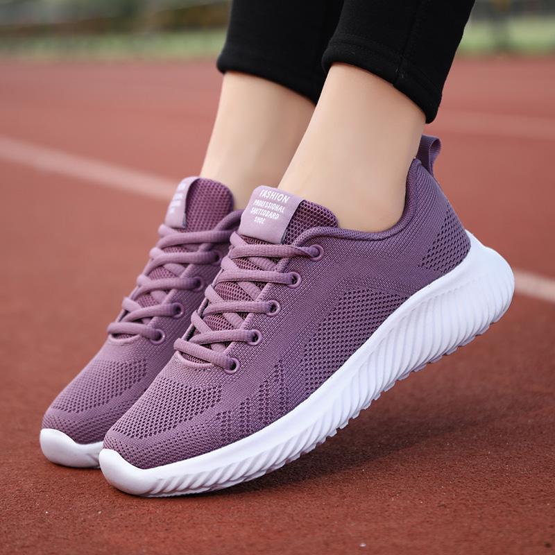 Fashion Casual Sports Mesh Women's Running Soft Sole Tennis Female Comfortable Summer Breathable Sneakers Lightweight Vulcanized Shoes