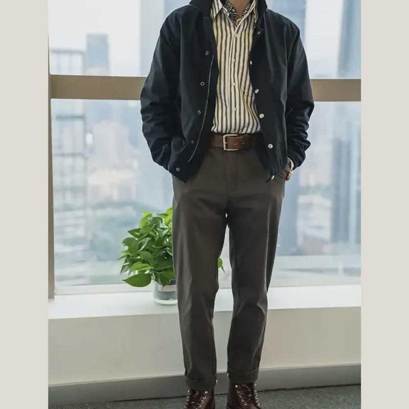 GDDQSDC мужская куртка Harrington G9 Retro Commuter цвета хаки с лацканами на весну/осень