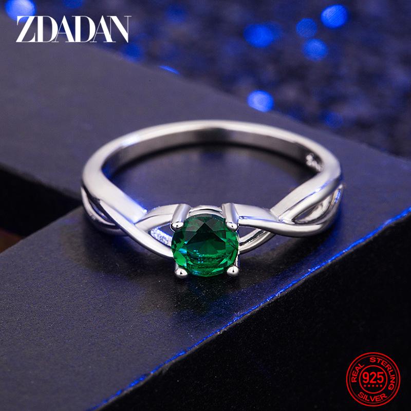 925 Sterling Silver Pink Zircon Rings for Women Fashion Wedding Jewelry