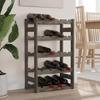VidaXL Bottle Rack for 20 Bottles Grey Wood Solid Pine 373379