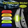 10/4Pcs/Set Car OPEN Reflective Tape Warning Mark Reflective Open Bicycle Exterior Car Door Stickers DIY